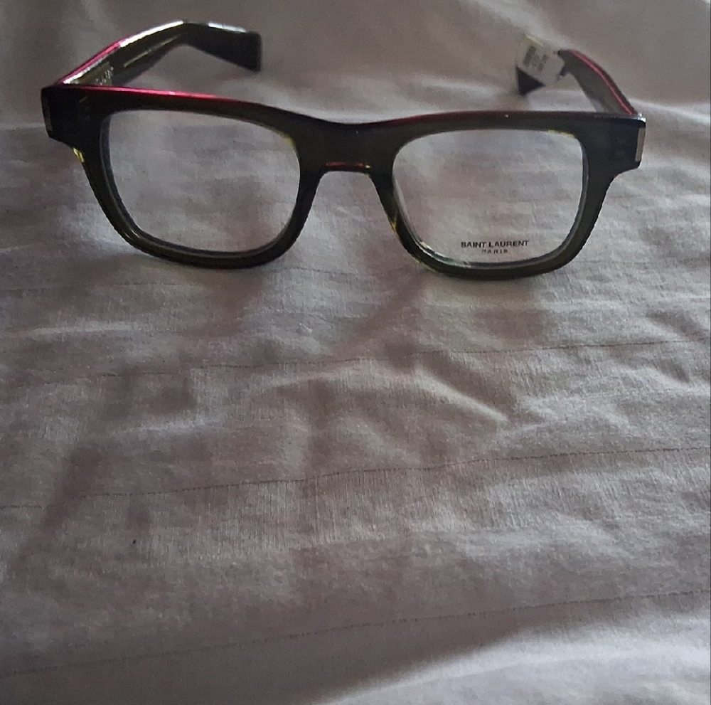Saint Laurent Black And Gold Glasses